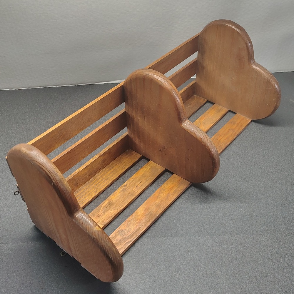 Vintage Wooden Heart  3 Tier Wall Shelf Country Rustic 18"